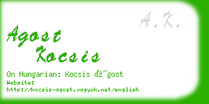 agost kocsis business card